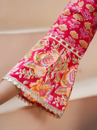 Ethnic Floral Thread Work Kurta