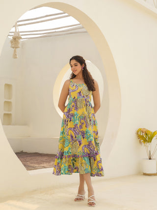 Ethnic Print Cotton Dress