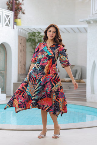 Ethnic Printed Midi Dress