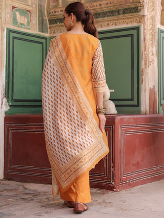 Ethnic cotton Chanderi kurta set