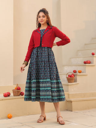 Ethnic flare dress set