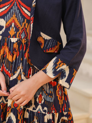 Ethnic flare midi dress