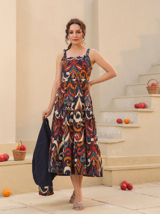 Ethnic motif cotton dress