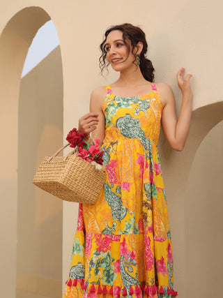 Ethnic motifs midi dress