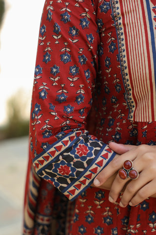 Ethnic wear pure cotton kurta and trouser set with dupatta