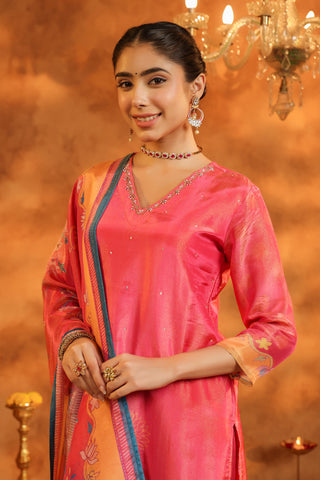 Festive Sequinned Kurta Dupatta Set