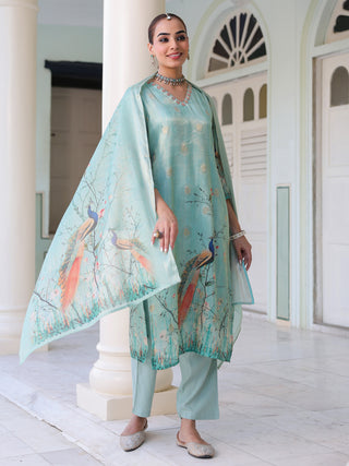 Festive printed kurta with dupatta