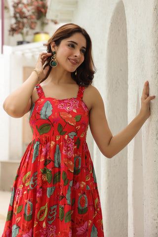 Fit Flare Floral Ethnic Dress