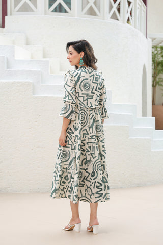 Fit & Flare Tiered Midi Dress