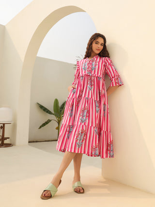 Fit flare cotton dress