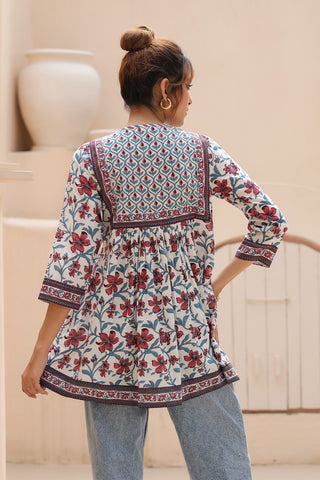 Floral Cotton Casual Empire Top