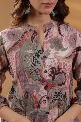 Floral Cotton Kurta Trouser Set