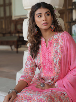 Floral Kurta with Dupatta Set