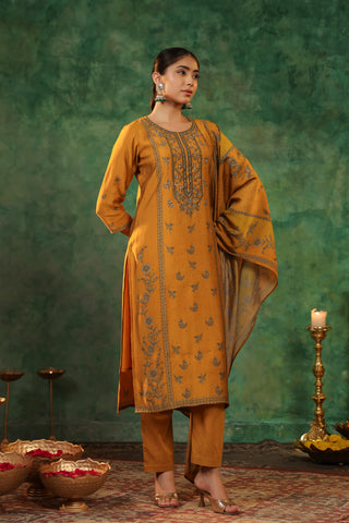 Floral Print Kurta 3 Piece Set