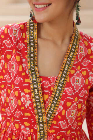 Floral Print Longline Cotton Top