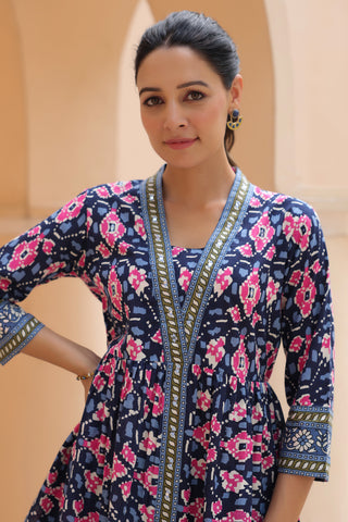 Floral Print V Neck Casual Top