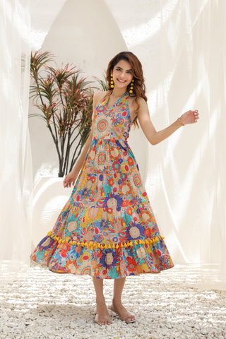 Floral Printed Cotton Dress