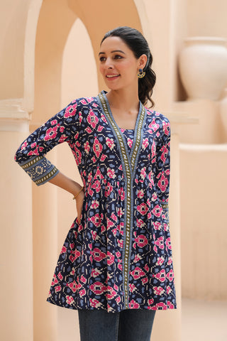 A-Line Kurti For Women | Floral Printed A-Line Kurti Rain & Rainbow A-Line Kurti For Women | Floral Printed A-Line Kurti Rain & Rainbow