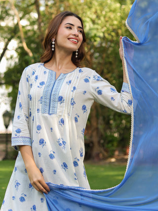 Floral cotton kurta set ethnic wear