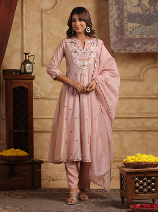 Floral embroidered Anarkali set