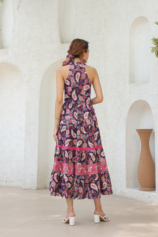 Flowy Paisley Cotton Midi Dress