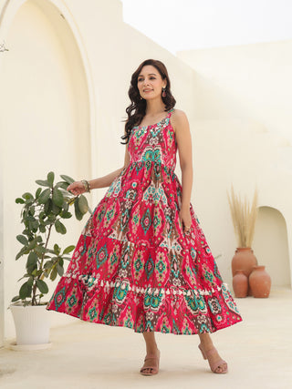 Fuchsia Ethnic Cotton Dress