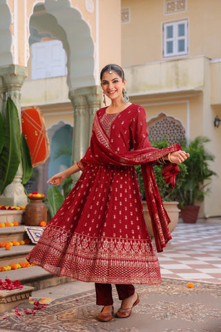 Georgette kurta set with thread work