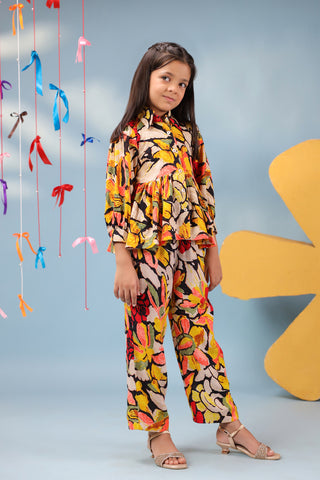 Girls casual printed top set