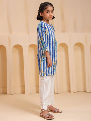 Girls floral cotton kurta