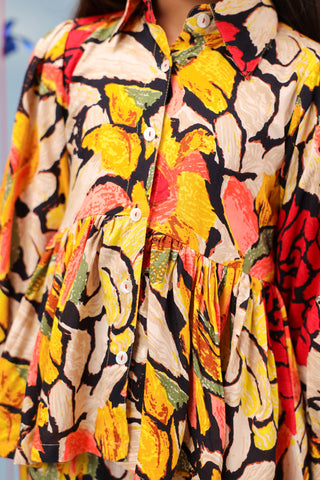 Girls printed top with pants