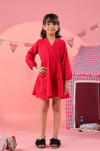 Girls pure cotton A-line mini dress
