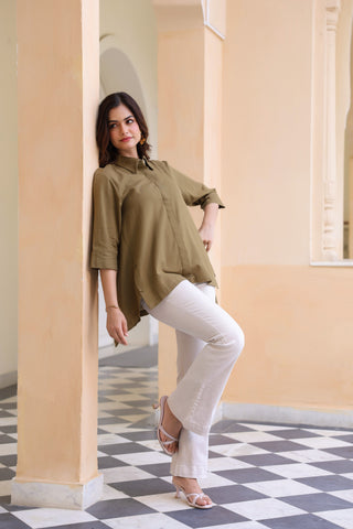 Green shirt casual wear women