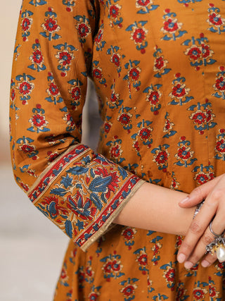 Indian ethnic mustard kurta set cotton