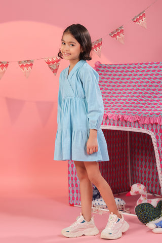 Kids fashion A-line mini dress with flattering fit