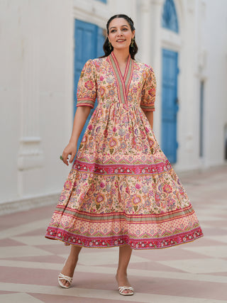 cotton fit and flare dress with sleeves Buy Women's Cotton Fit and flare dress Online in India