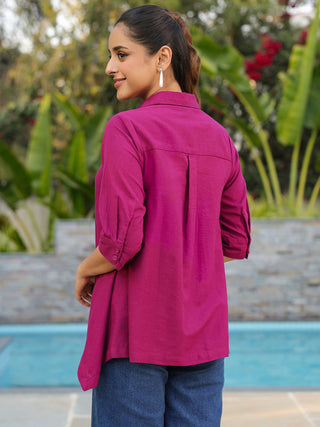 Magenta everyday shirt women