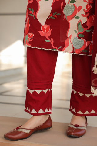 Maroon Anarkali kurta set