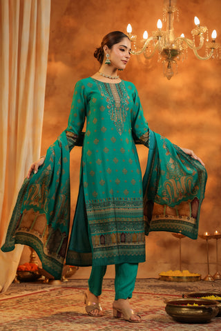 Motif Print Kurta with Pants