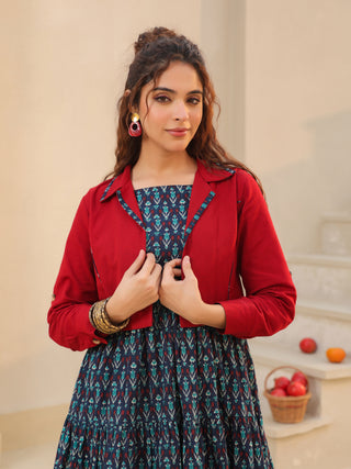 Motif print dress set