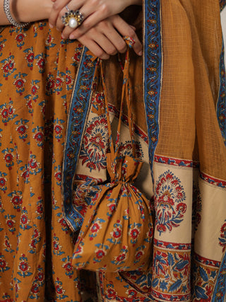 Mustard cotton kurta set festive wear