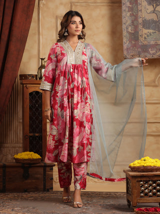 Pink sequinned kurta set