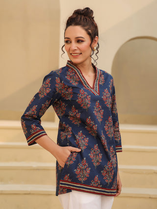 Printed Ajrakh Cotton Top