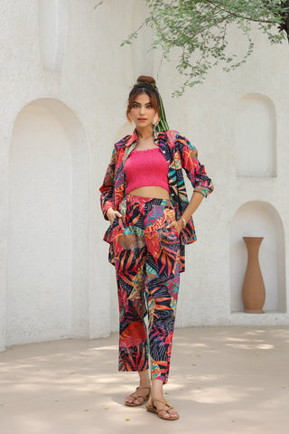 Printed Cotton Crop Top Set