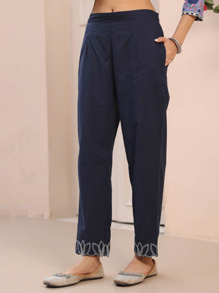 Printed Cotton Kurta Set Blue