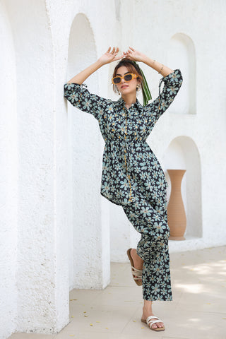 Printed Cotton Tunic Set Women