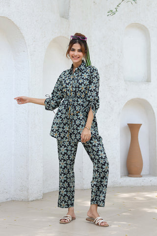 Printed Cotton Tunic Trouser Set