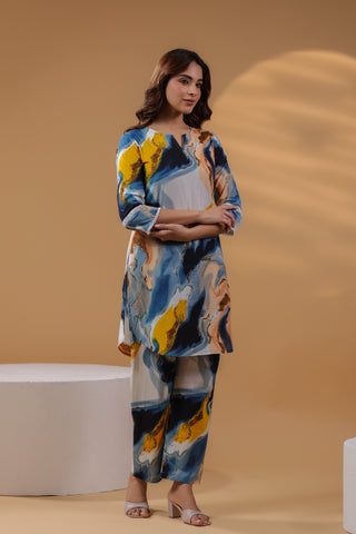 Printed Cotton Tunic with Pants