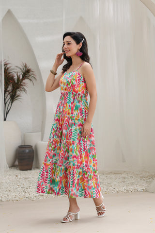 Printed Ethnic Midi