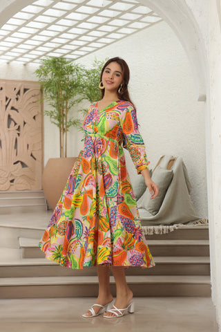 Printed Flare Dress