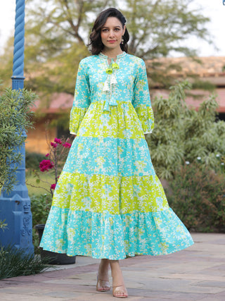 Printed Flared Sleeve Anarkali Kurta